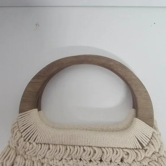 Universal Thread Bag Cream Crochet Boho Hippie Festival - Picture 3 of 12